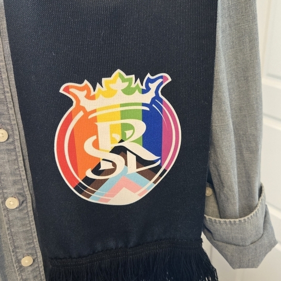 REAL SALT LAKE SOCCER RAINBOW SCARF LIMITED EDITION PRIDE FRINGE REVERSIBLE OS - Picture 16 of 16
